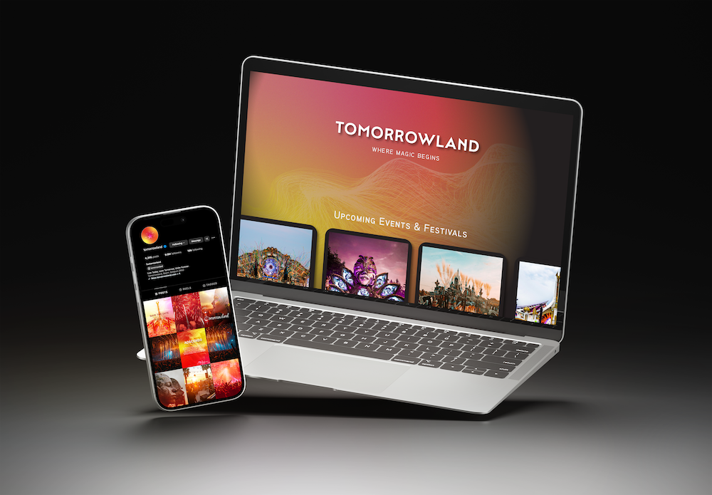 Tomorrowland digital design mockup
